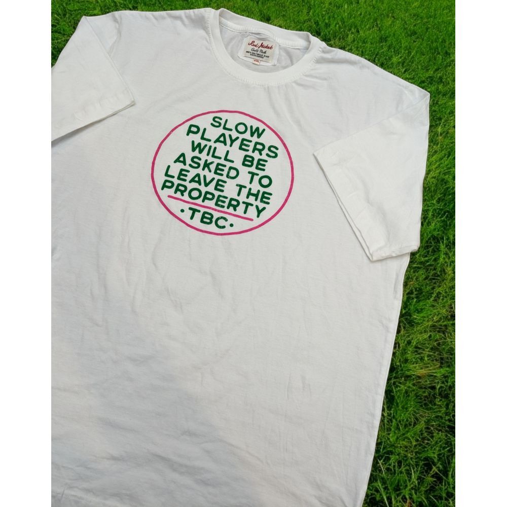 The Buck Club Golf Slow Players Red Jacket White‎ T-Shirt - XXL